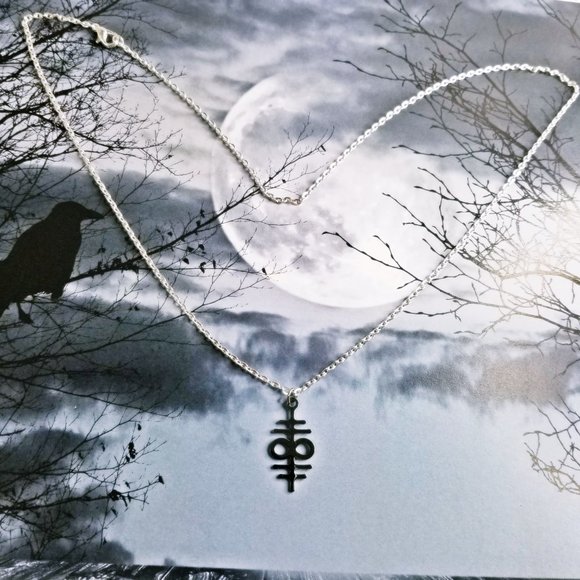 Double Leviathan Cross Silver Necklace - Picture 3 of 3